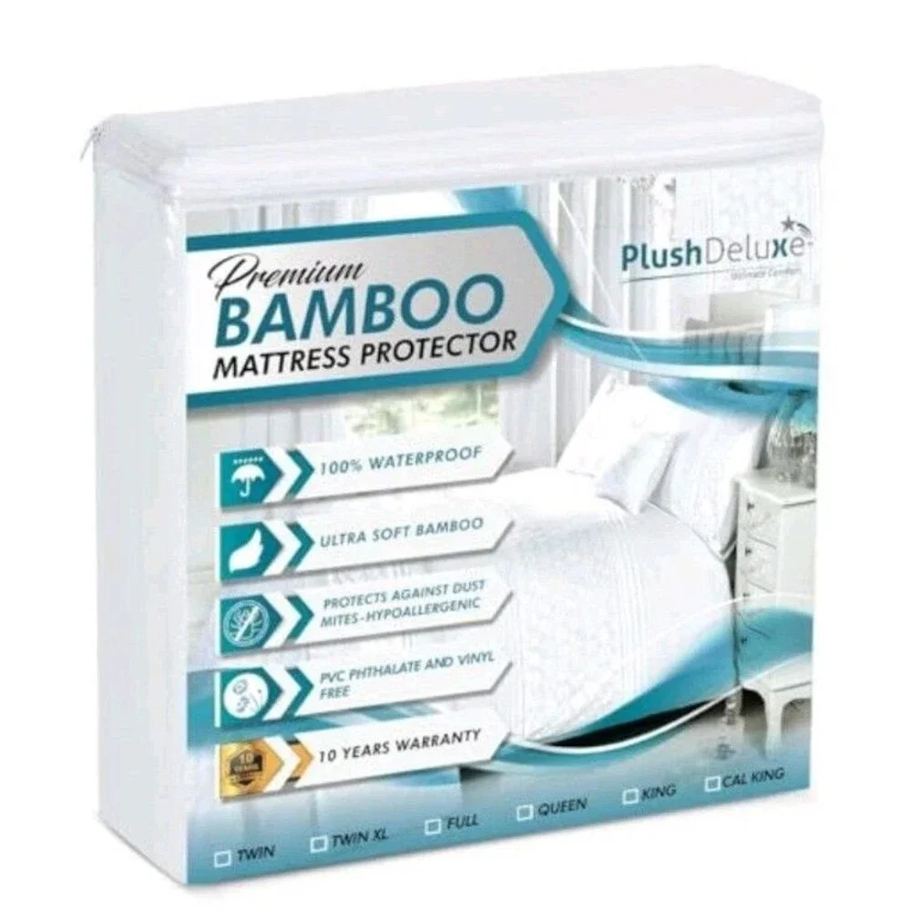 Plush Deluxe Ultimate Comfort Premium Bamboo Mattress Protector King Size NEW